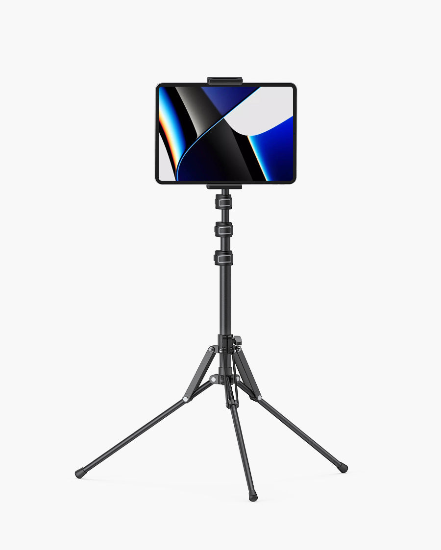 Tablet Floor Tripod Stand Music Stand 64.9" Tablet Holder Mount Adjustable Height Stream Watching