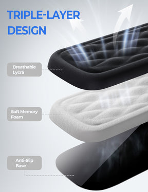 Lamicall Keyboard & Mouse Wrist Rest Set with Soft Memory Foam & Silky Fabric