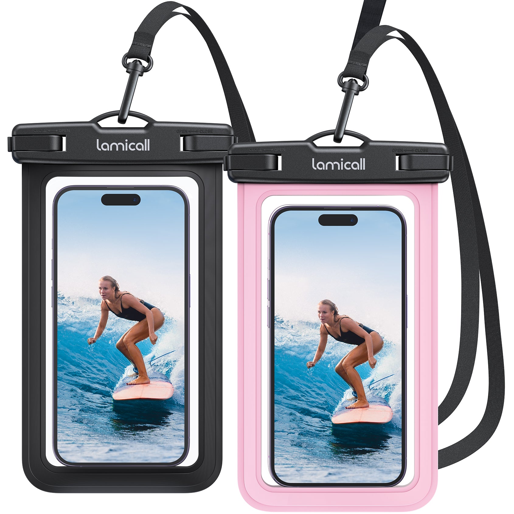 Lamicall Waterproof Phone Pouch Case - [Easy Lock & Heavy Duty] IPX8 Water Proof Cell Phone Dry Bag