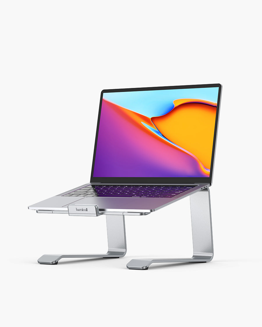 Solid Aluminum Laptop Stand: Ergonomic Laptop Riser for Video Calls and Work