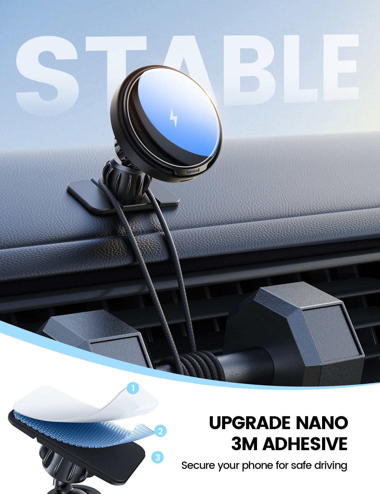 Lamicall 15W for QI2 Magsafe Car Mount Charger