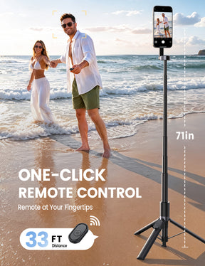 Lamicall 71" Magnetic Tripod for iPhone Auto-Open with Rechargeable Remote