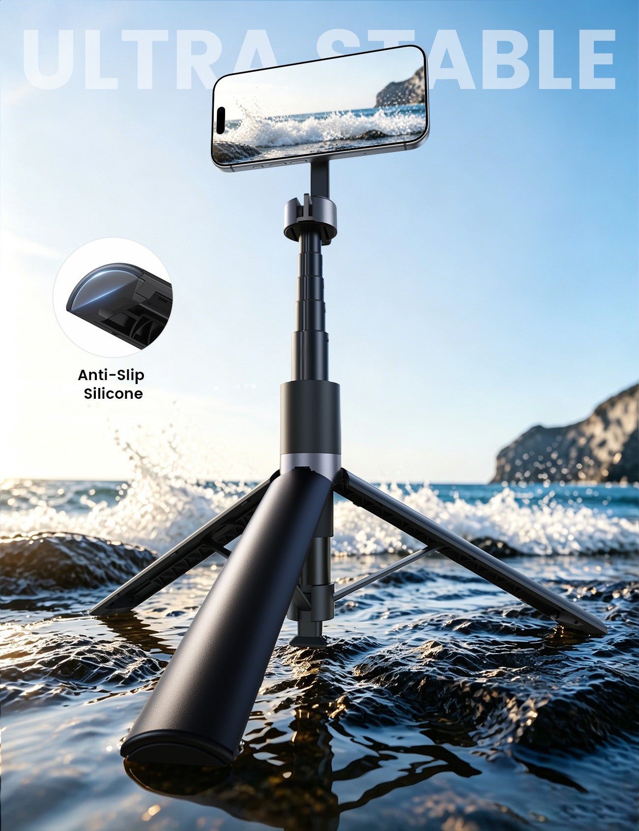 Lamicall 71" Magnetic Tripod for iPhone Auto-Open with Rechargeable Remote
