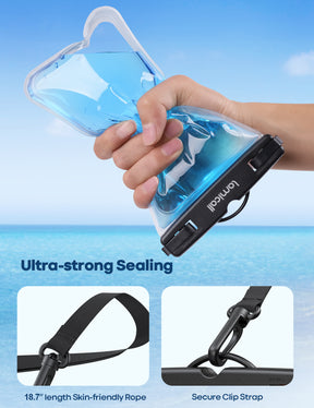 Lamicall Waterproof Phone Pouch Case - [Easy Lock & Heavy Duty] IPX8 Water Proof Cell Phone Dry Bag