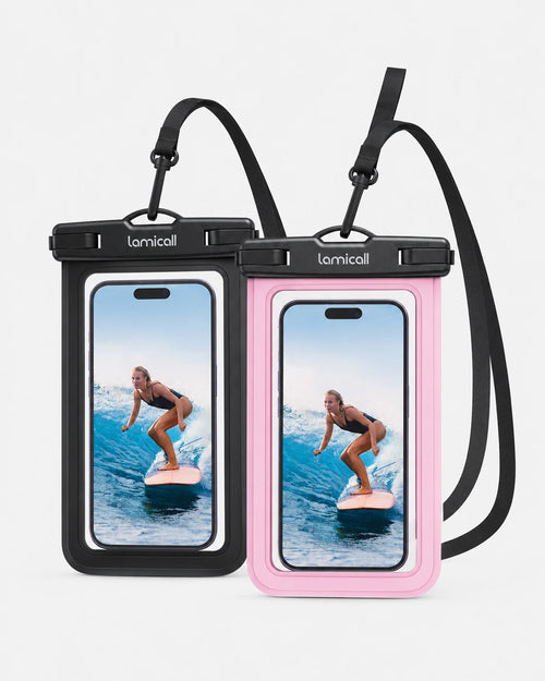 Lamicall Waterproof Phone Pouch Case - [Easy Lock & Heavy Duty] IPX8 Water Proof Cell Phone Dry Bag