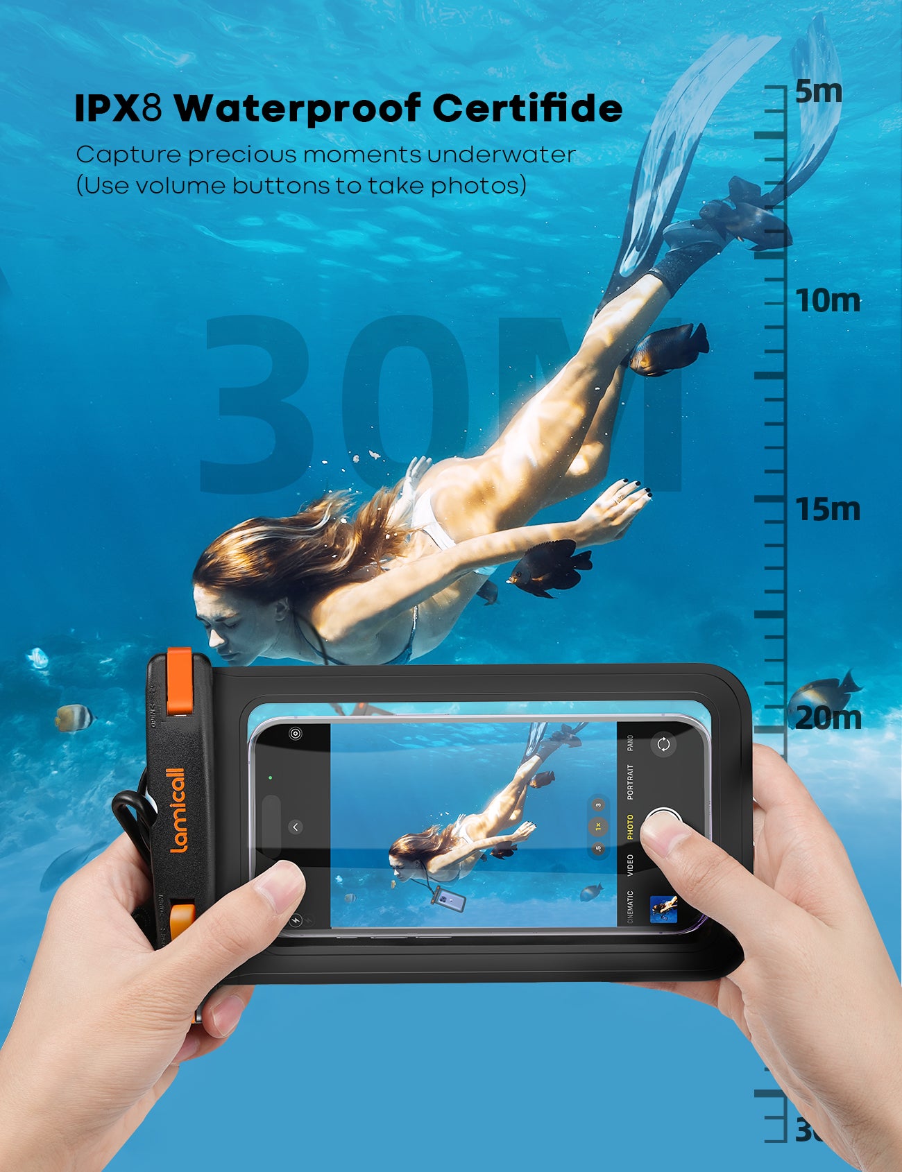Lamicall Large Size Waterproof Phone Pouch Case for Galaxy Ultra iPhone Pro Max