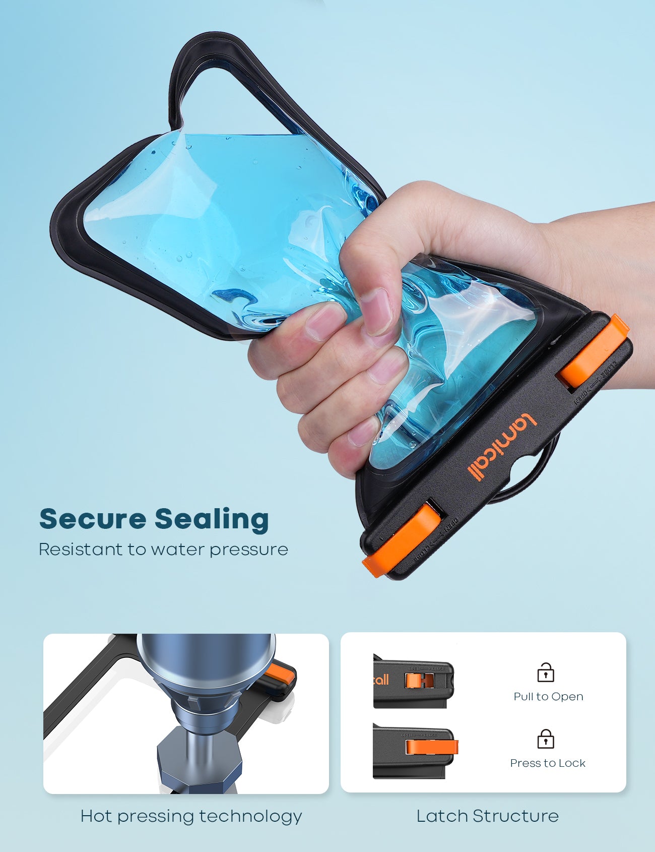 Lamicall Large Size Waterproof Phone Pouch Case for Galaxy Ultra iPhone Pro Max