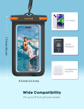 Lamicall Large Size Waterproof Phone Pouch Case for Galaxy Ultra iPhone Pro Max