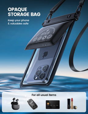 Lamicall Double Pocket Waterproof Phone Pouch IPX8 Dry Bag