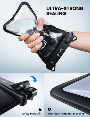 Lamicall Double Pocket Waterproof Phone Pouch IPX8 Dry Bag