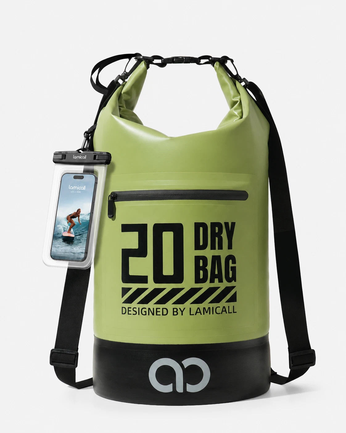 Lamicall Waterproof Dry Bag with Phone Pouch for Kayaking Boating Beach Camping Fishing