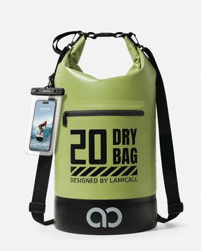 Lamicall Waterproof Dry Bag with Phone Pouch for Kayaking Boating Beach Camping Fishing