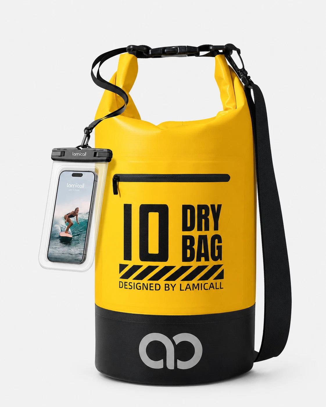 Lamicall Waterproof Dry Bag with Phone Pouch for Kayaking Boating Beach Camping Fishing