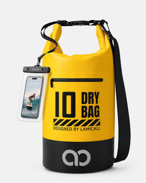 Lamicall Waterproof Dry Bag with Phone Pouch for Kayaking Boating Beach Camping Fishing