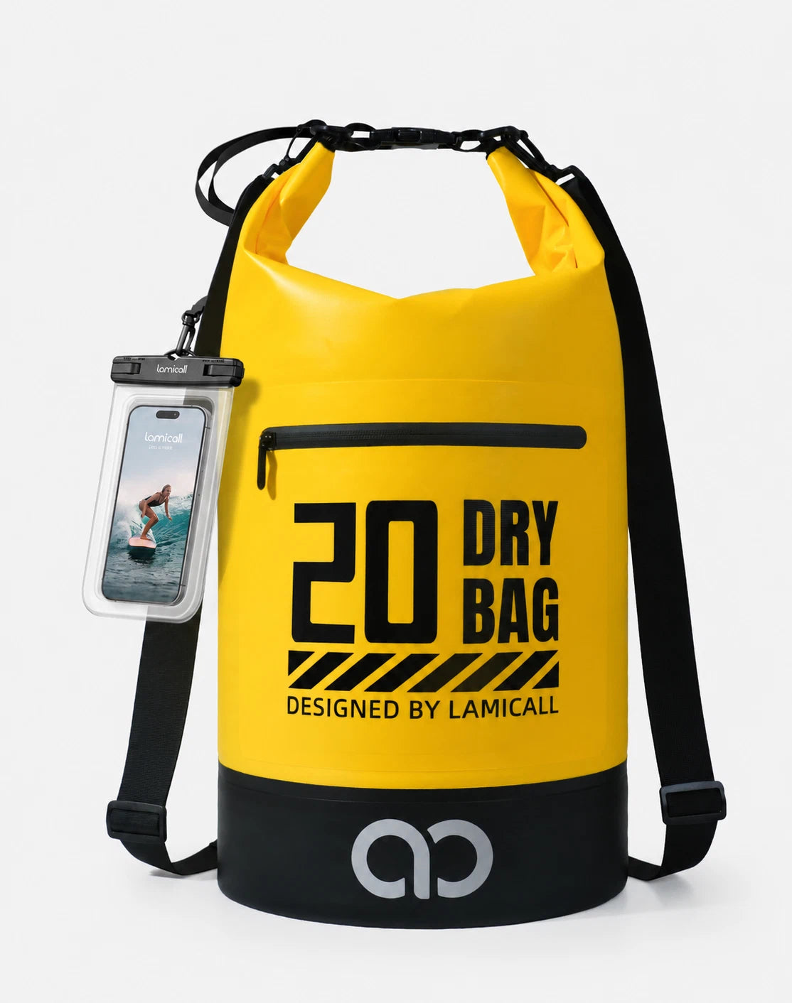 Lamicall Waterproof Dry Bag with Phone Pouch for Kayaking Boating Beach Camping Fishing