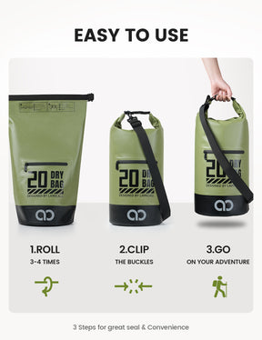 Lamicall Waterproof Dry Bag with Phone Pouch for Kayaking Boating Beach Camping Fishing