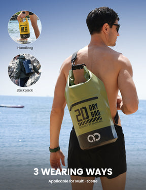 Lamicall Waterproof Dry Bag with Phone Pouch for Kayaking Boating Beach Camping Fishing