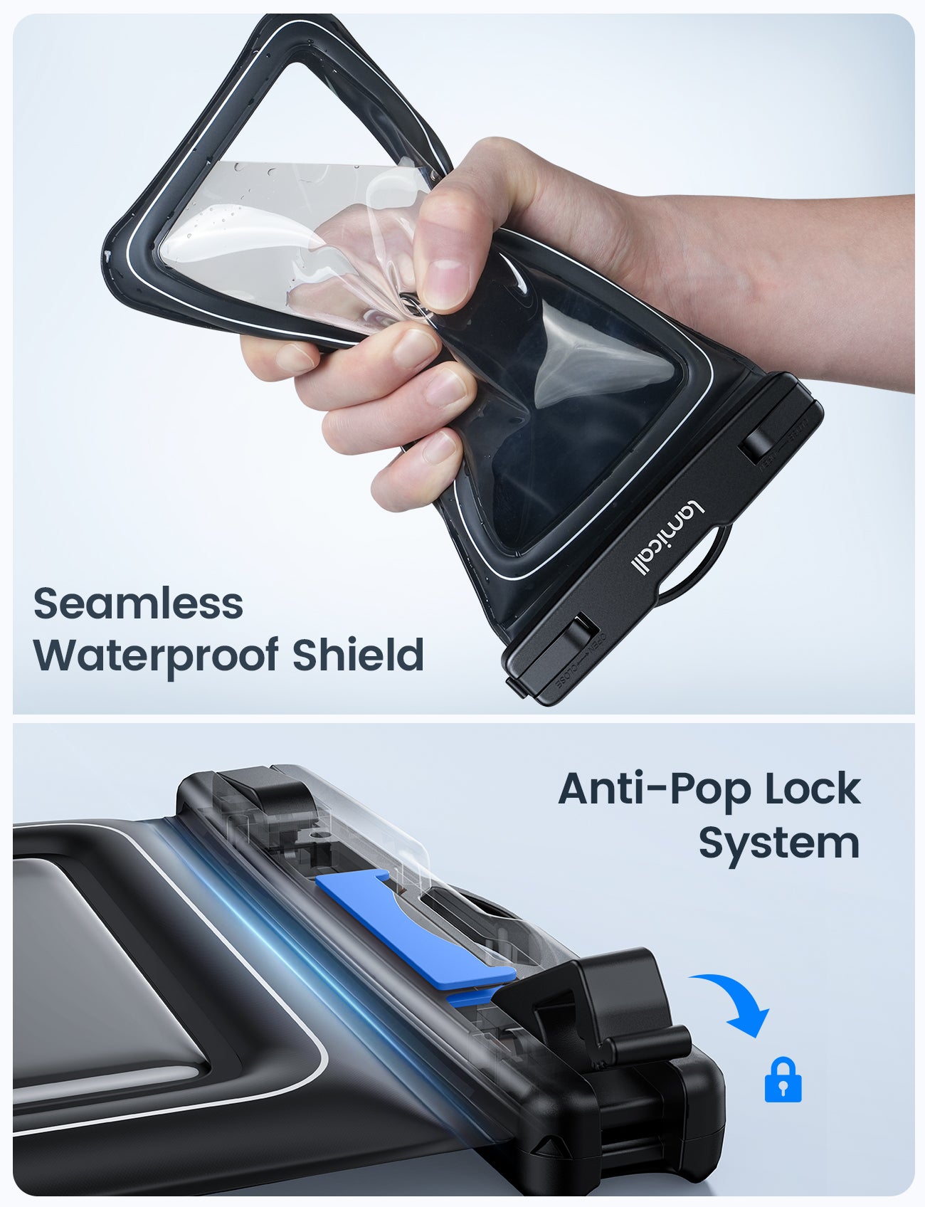 Lamicall IP68 Floating Waterproof Phone Pouch with Lanyard 4-8.5 inches