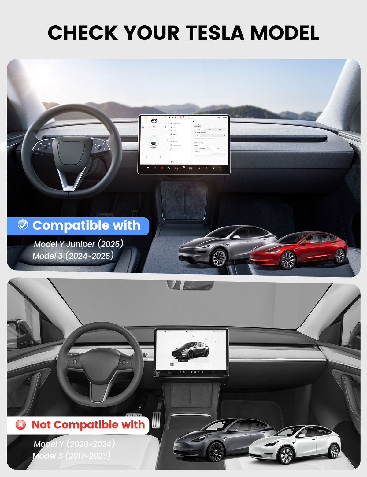 Lamicall Screen Protector Tesla Model Y Juniper 2025 & Model 3 (2024-2026)