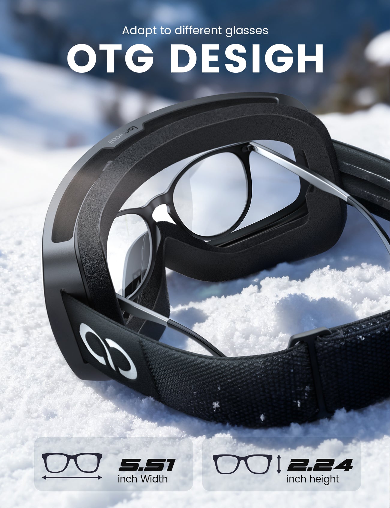 Lamicall Ski Goggles with 3X Anti-Fog & UV400 Protection