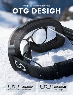 Lamicall Ski Goggles with 3X Anti-Fog & UV400 Protection