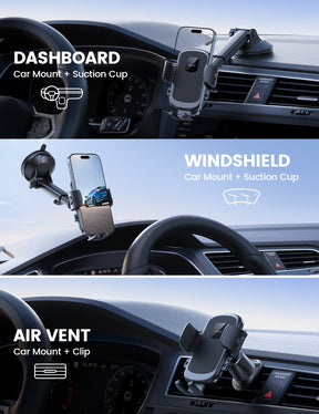 Lamicall 3-in-1 Pro Version Suction Cup 360° Rotation Car Phone Holders