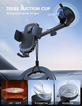 Lamicall 3-in-1 Pro Version Suction Cup 360° Rotation Car Phone Holders