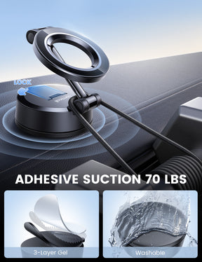Lamicall for Magsafe Car Mount 360° Adjustable 70LBS Suction Dashboard Windshield