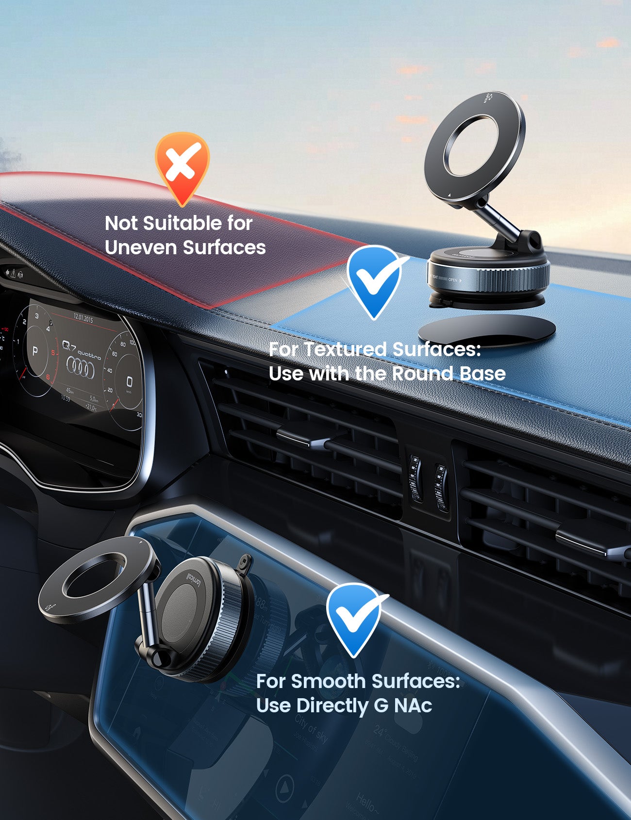 Lamicall Magsafe Mount Car Phone Hloder For Dashboard Wall Windshield