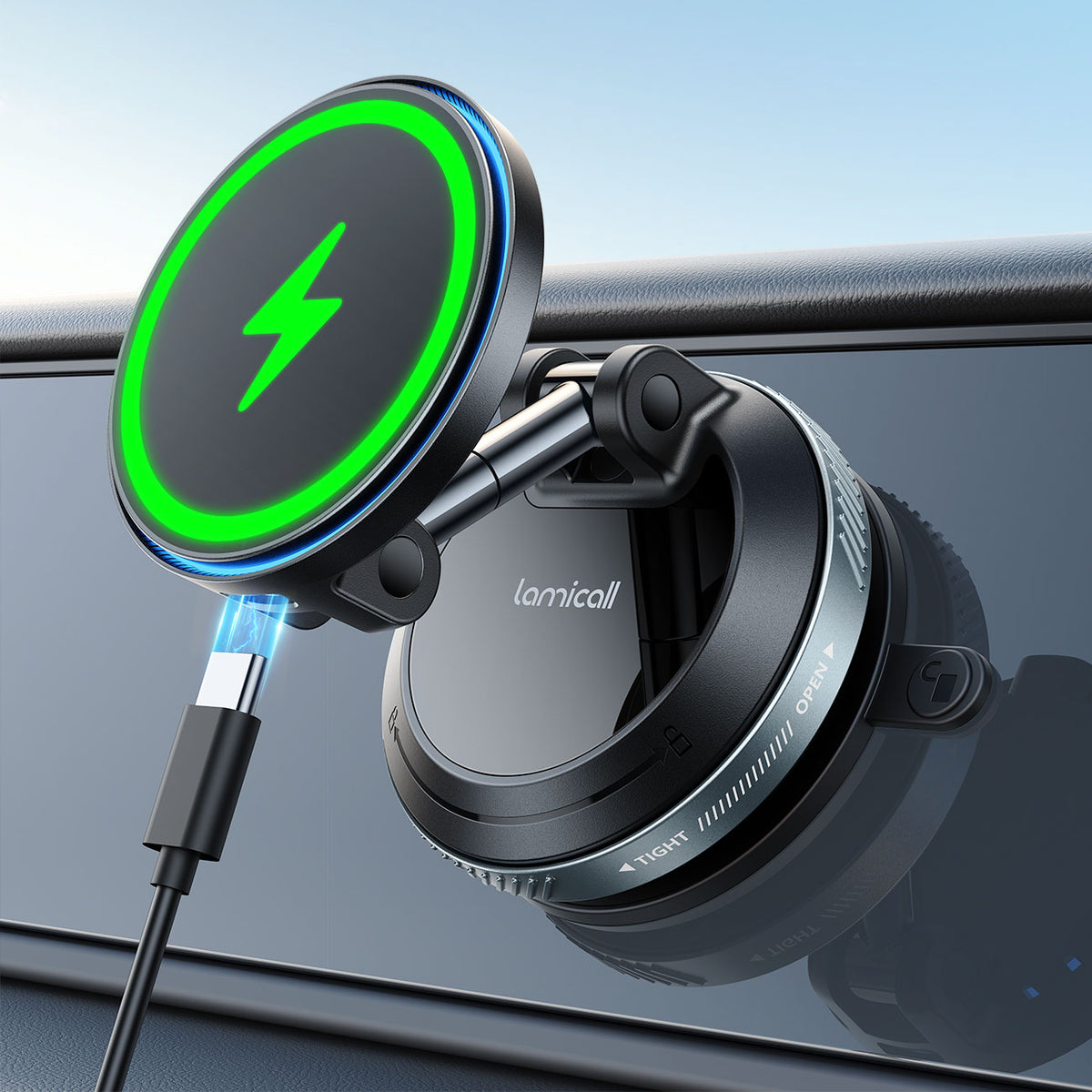 Lamicall 15W for MagSafe Car Mount Charger - 70 LBS Strongest Suction