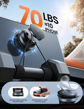 Lamicall 15W for MagSafe Car Mount Charger - 70 LBS Strongest Suction