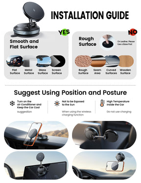 Lamicall 15W for MagSafe Car Mount Charger - 70 LBS Strongest Suction
