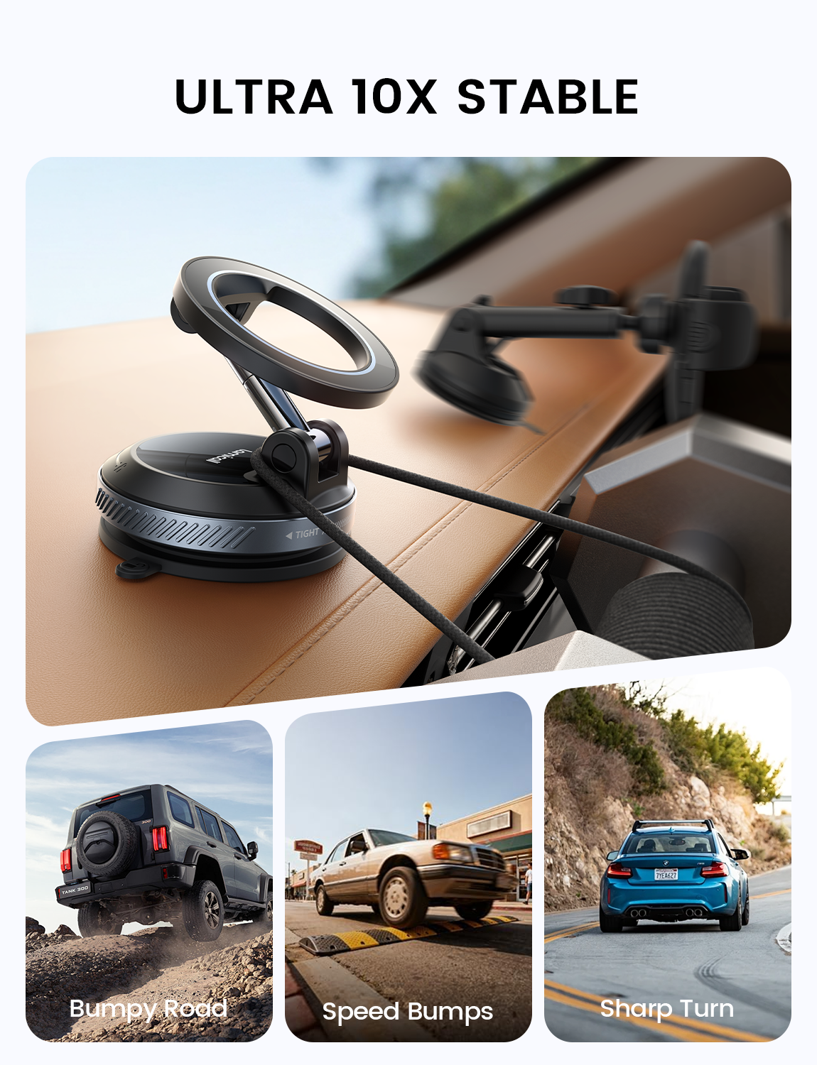 Lamicall Car Phone Holder for Magsafe Upgraded Nano Gel Vacuum Suction 360°