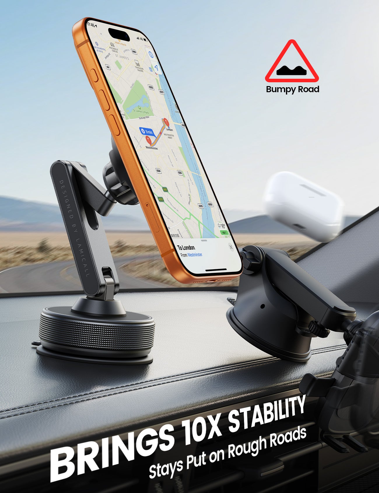 Lamicall Magnetic Car Phone Holder Ultra Nano Gel 70LBS Vacuum Suction