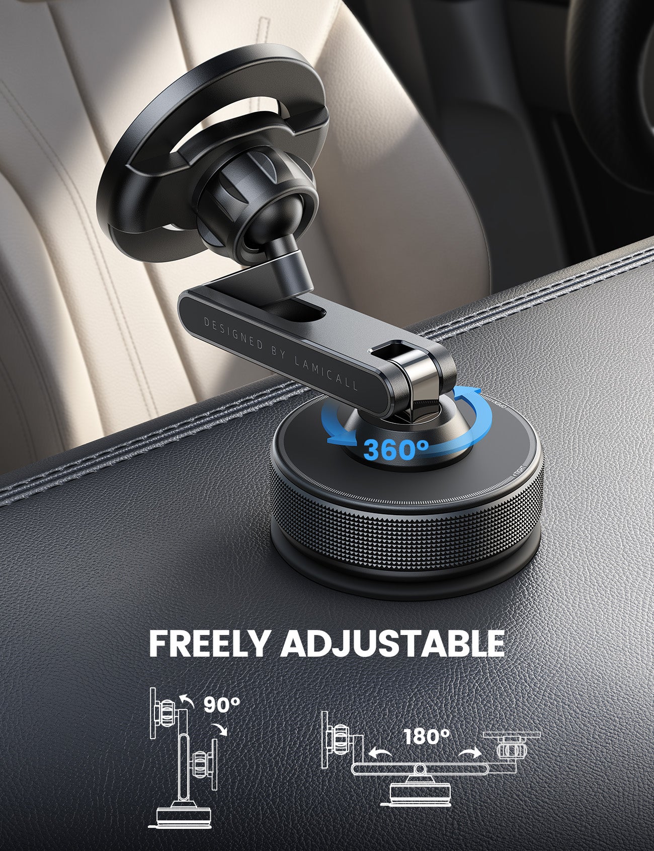 Lamicall Magnetic Car Phone Holder Ultra Nano Gel 70LBS Vacuum Suction