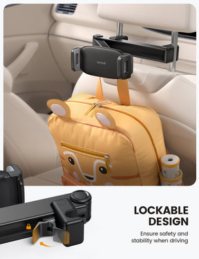 Lamicall Car Headrest Tablet Holder Lockable 3 in 1 Extension Arm