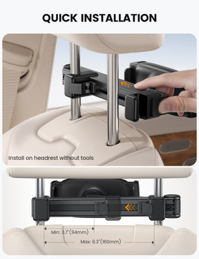 Lamicall Car Headrest Tablet Holder Lockable 3 in 1 Extension Arm