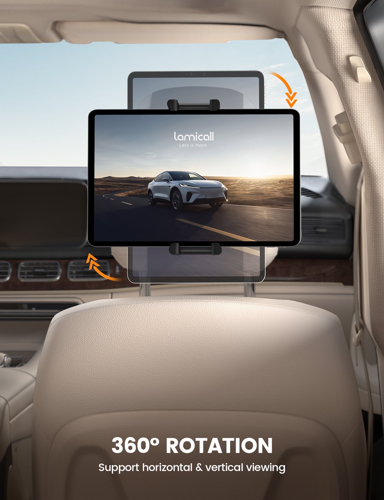 Lamicall Car Tablet Mount for Backseat Thick Case Friendly