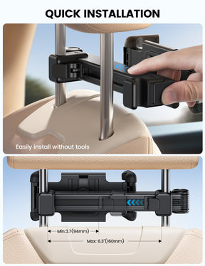 Lamicall Foldable Clip Car Headrest Tablet Holder