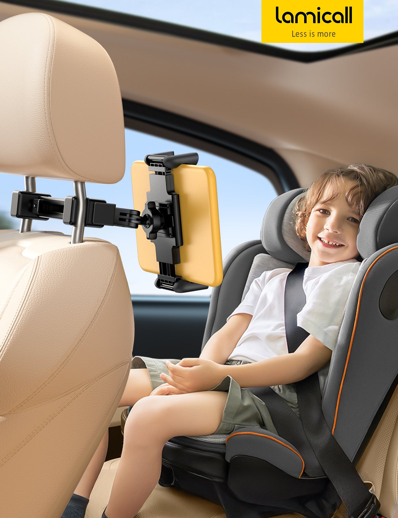 Lamicall Foldable Clip Car Headrest Tablet Holder