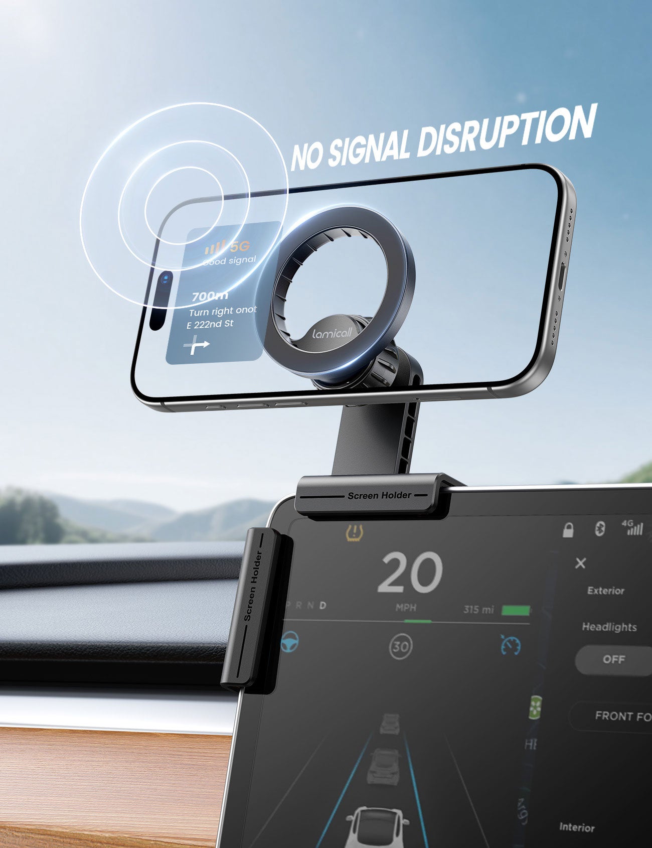 Lamicall Phone Holder for Tesla Model 3 and Y Accessories