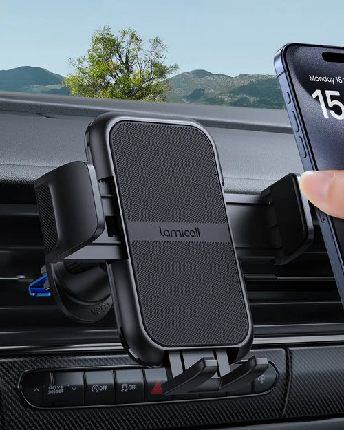 Lamicall 2026 Wider Clamp & Metal Hook Phone Holder Car Vent [Thick Cases Friendly]