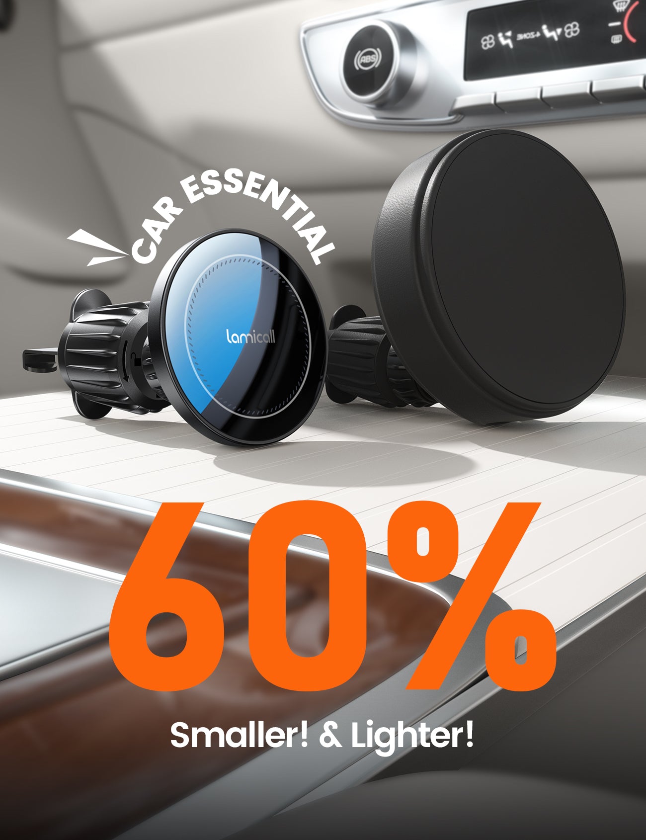 Lamicall 15W for MagSafe Car Mount Charger 20X Strong Magnets