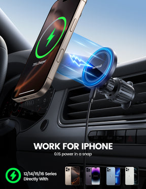 Lamicall 15W for MagSafe Car Mount Charger 20X Strong Magnets