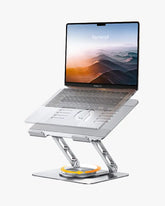 Foldable Aluminum Laptop Stand for Desk: Adjustable & 360 RotatingErgonomic Laptop Riser  for MacBook, Dell, HP