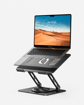 Foldable Aluminum Laptop Stand for Desk: Adjustable & 360 RotatingErgonomic Laptop Riser  for MacBook, Dell, HP