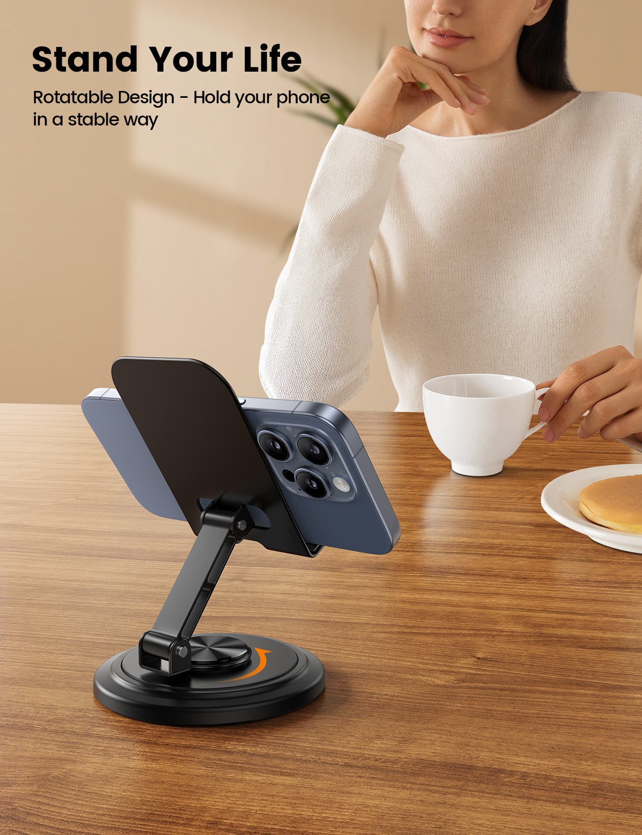 Lamicall 360° Rotation Sturdy Adjustable Desktop Phone Holder Foldable Mobile Stand