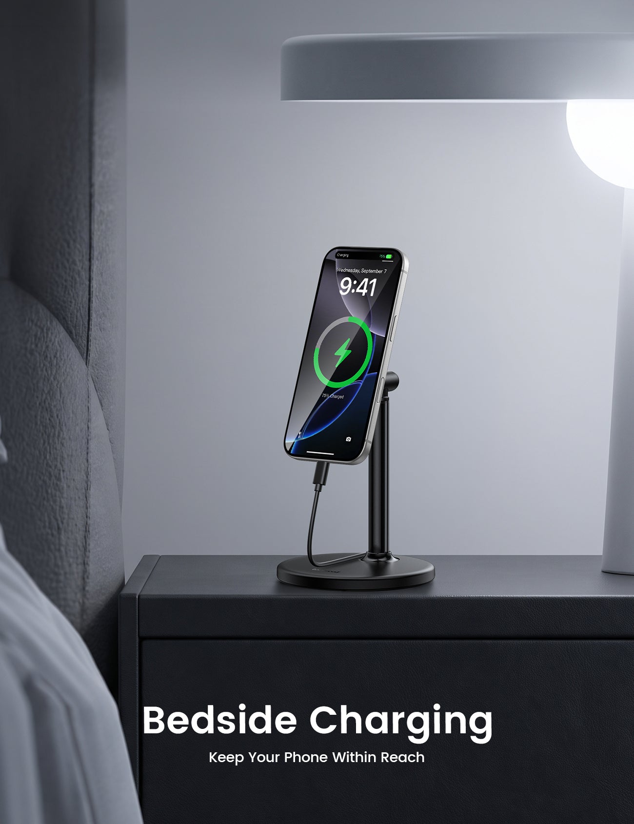 Lamicall Magnetic Phone Stand for Desk, Height Adjustable Holder for iPhone