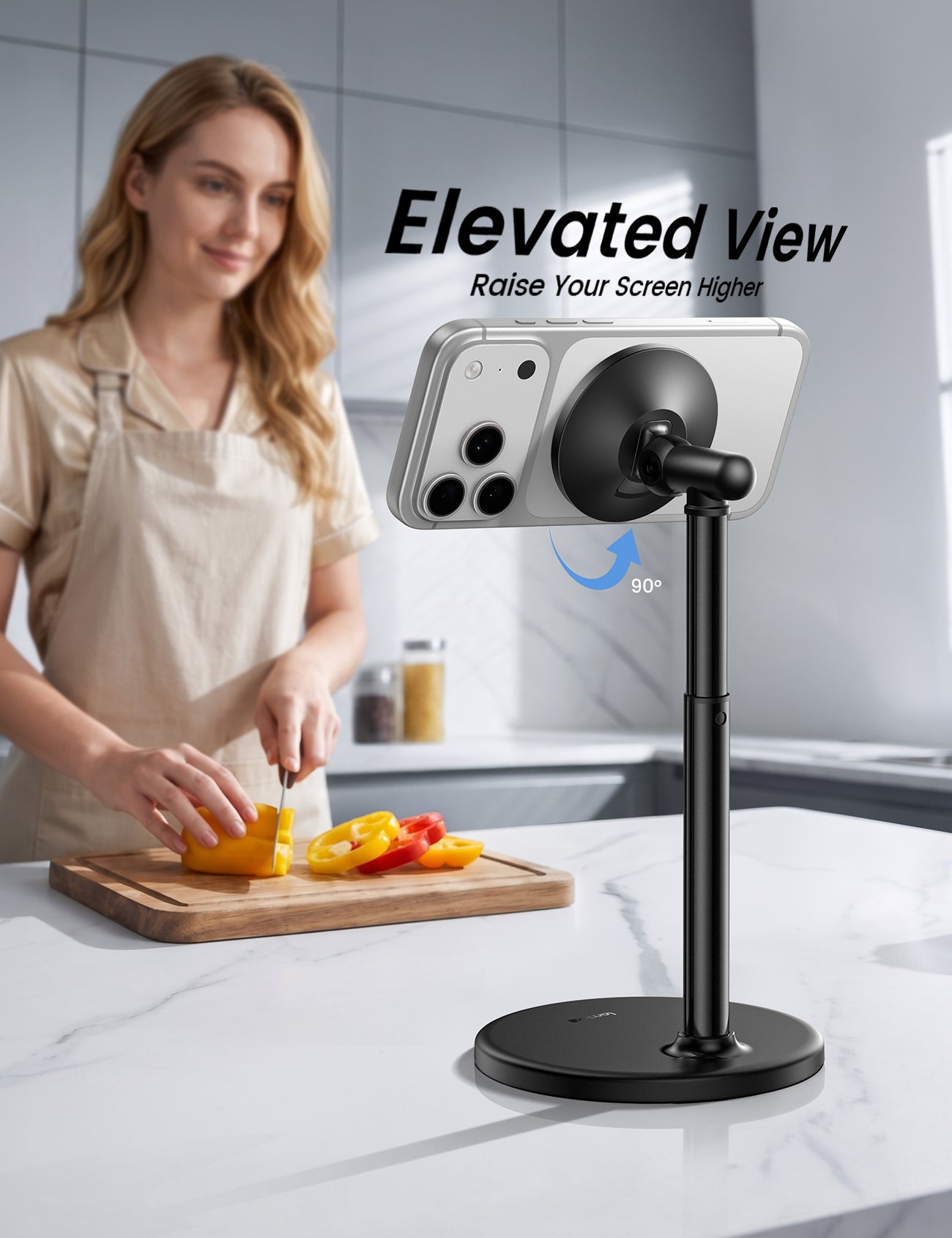 Lamicall Magnetic Phone Stand for Desk, Height Adjustable Holder for iPhone
