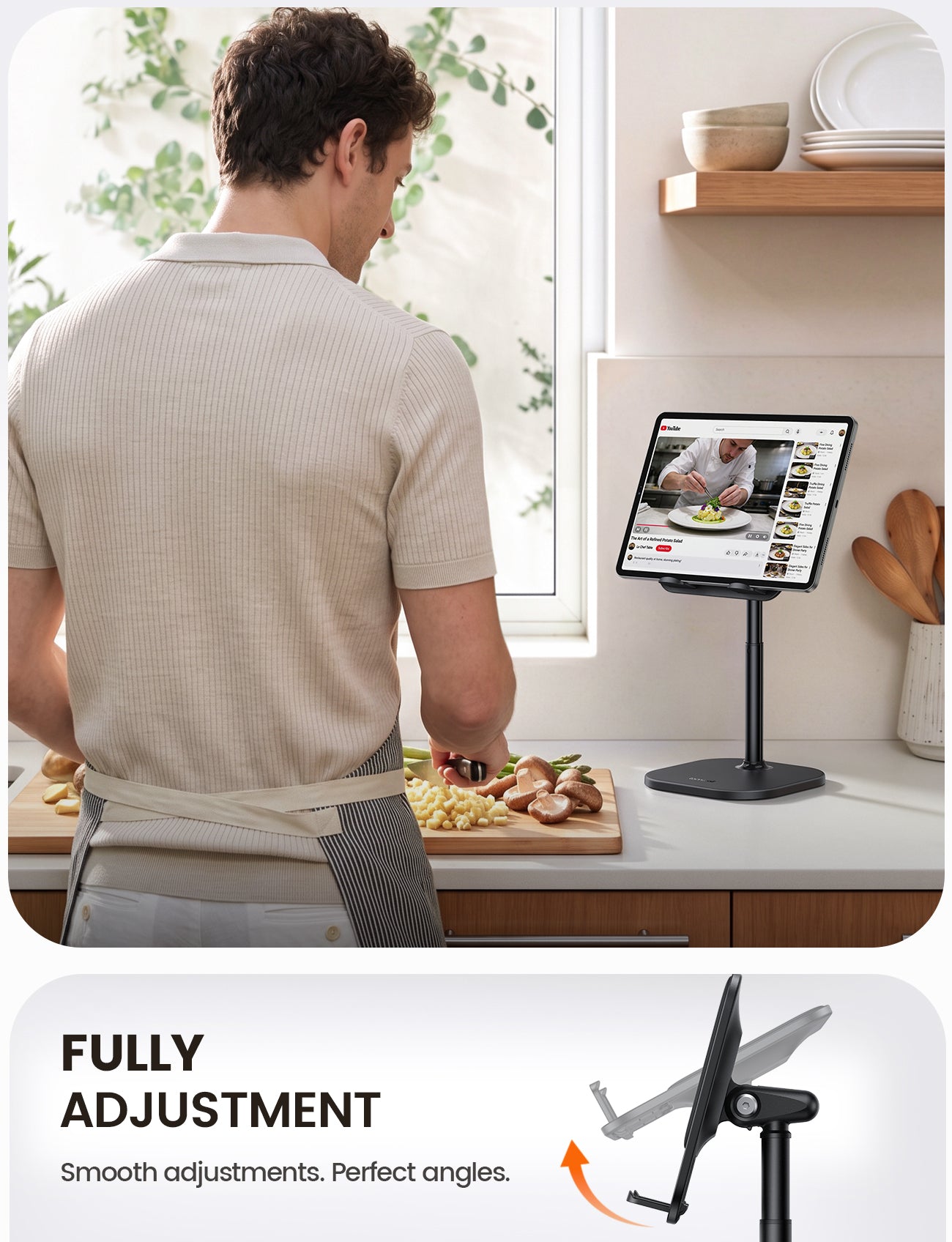 Lamicall iPad Stand Height Adjustable Tablet Holder Weighted Base for Desk